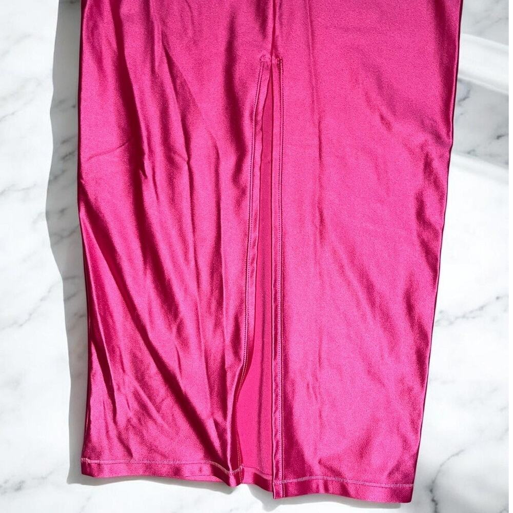SKIMS XS Hot Pink Short Sleeve Bodycon Jersey Maxi Dress Women’s Nylon Spandex - Picture 3 of 7